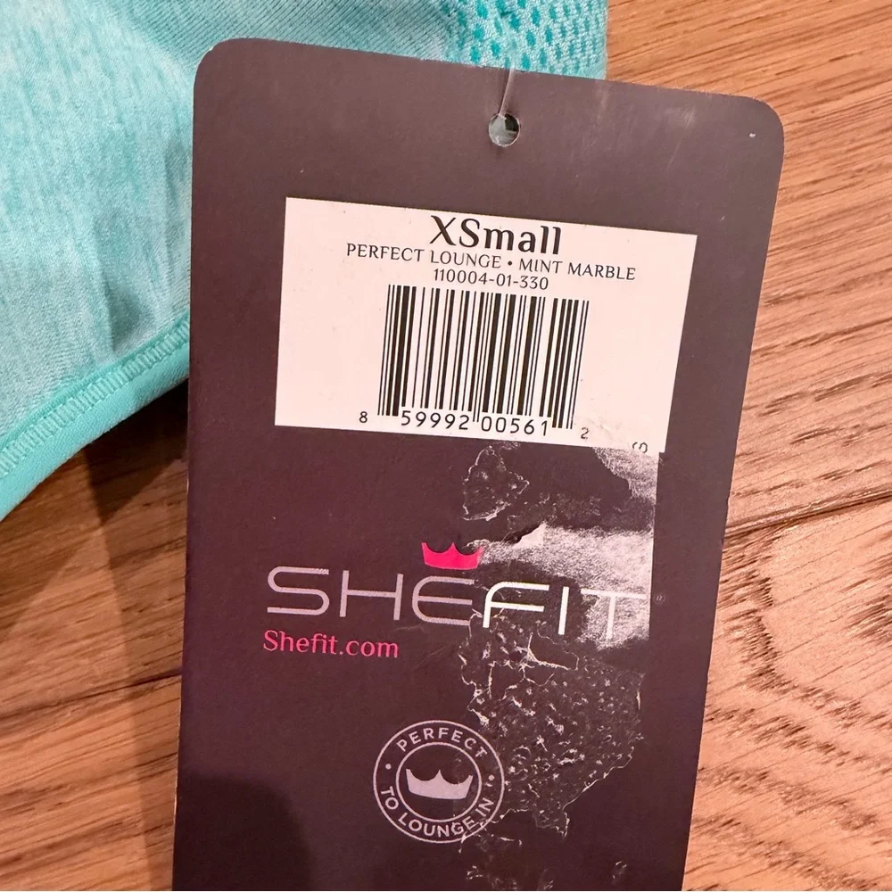 NWT Shefit XS Perfect Lounge Bra Mint Marble Green Front Zipper Racerback